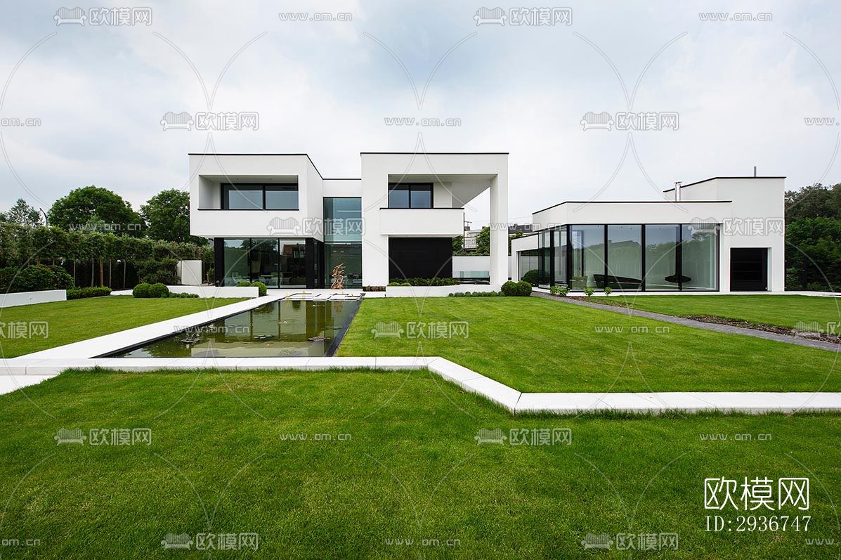 现代居住建筑效果图下载（渲染图20）