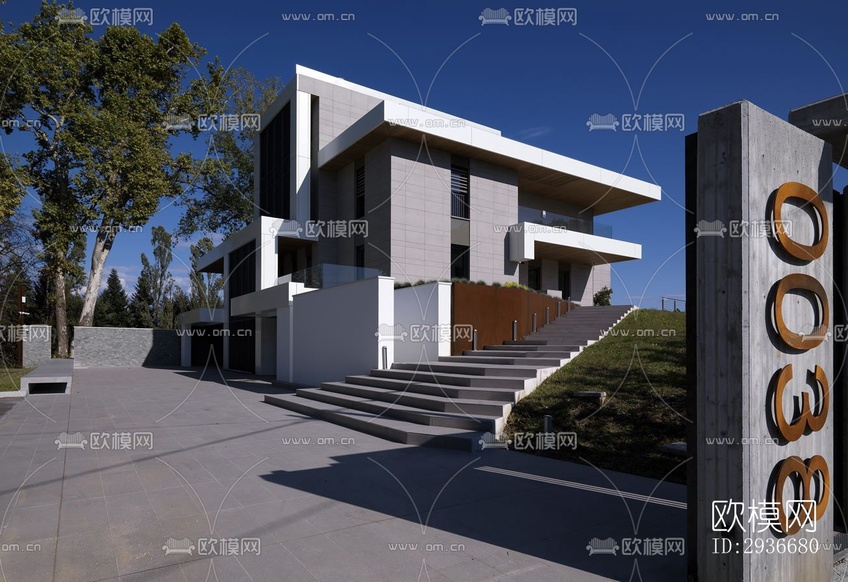 现代居住建筑效果图下载(渲染图19)
