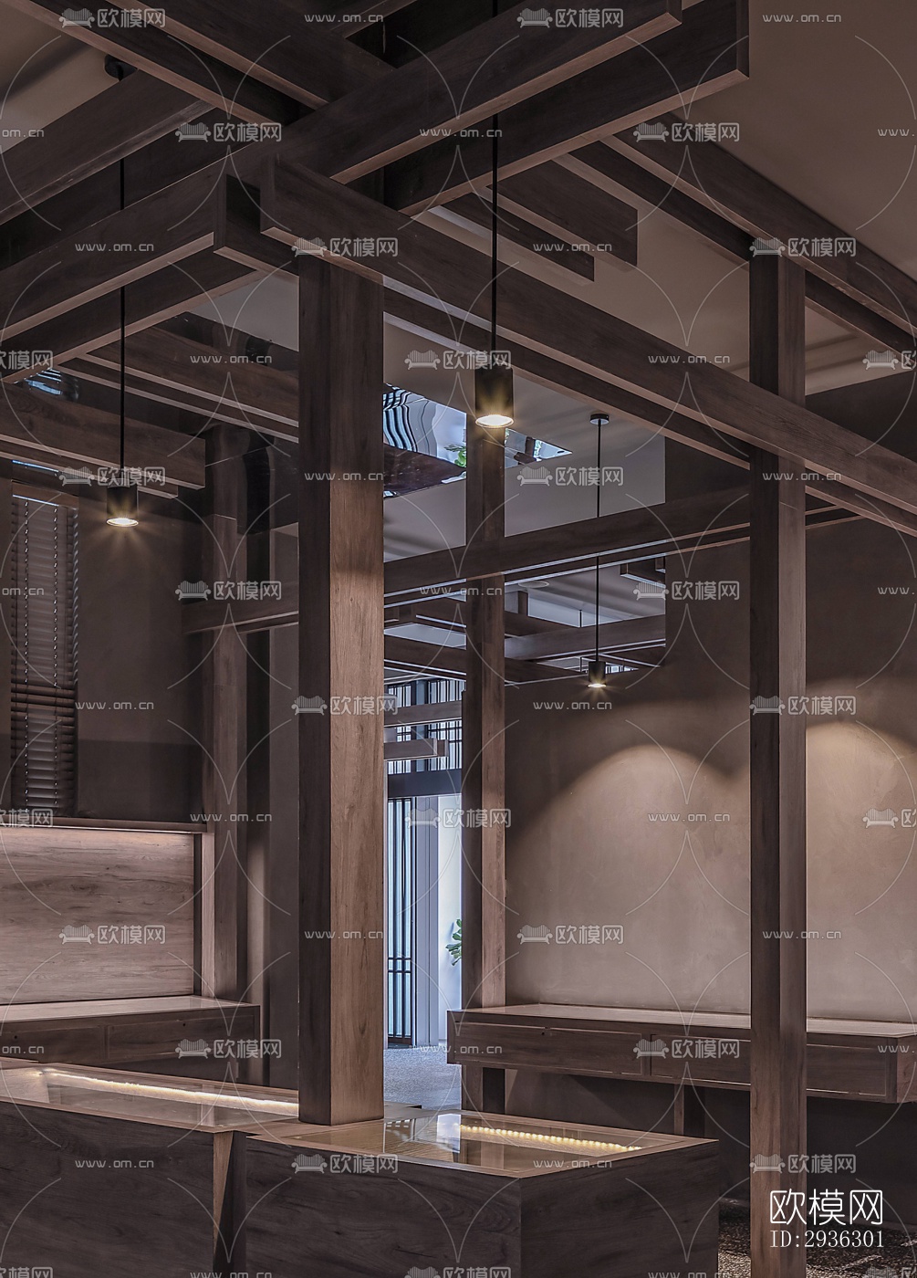 新中式美术博物馆效果图下载（渲染图4）