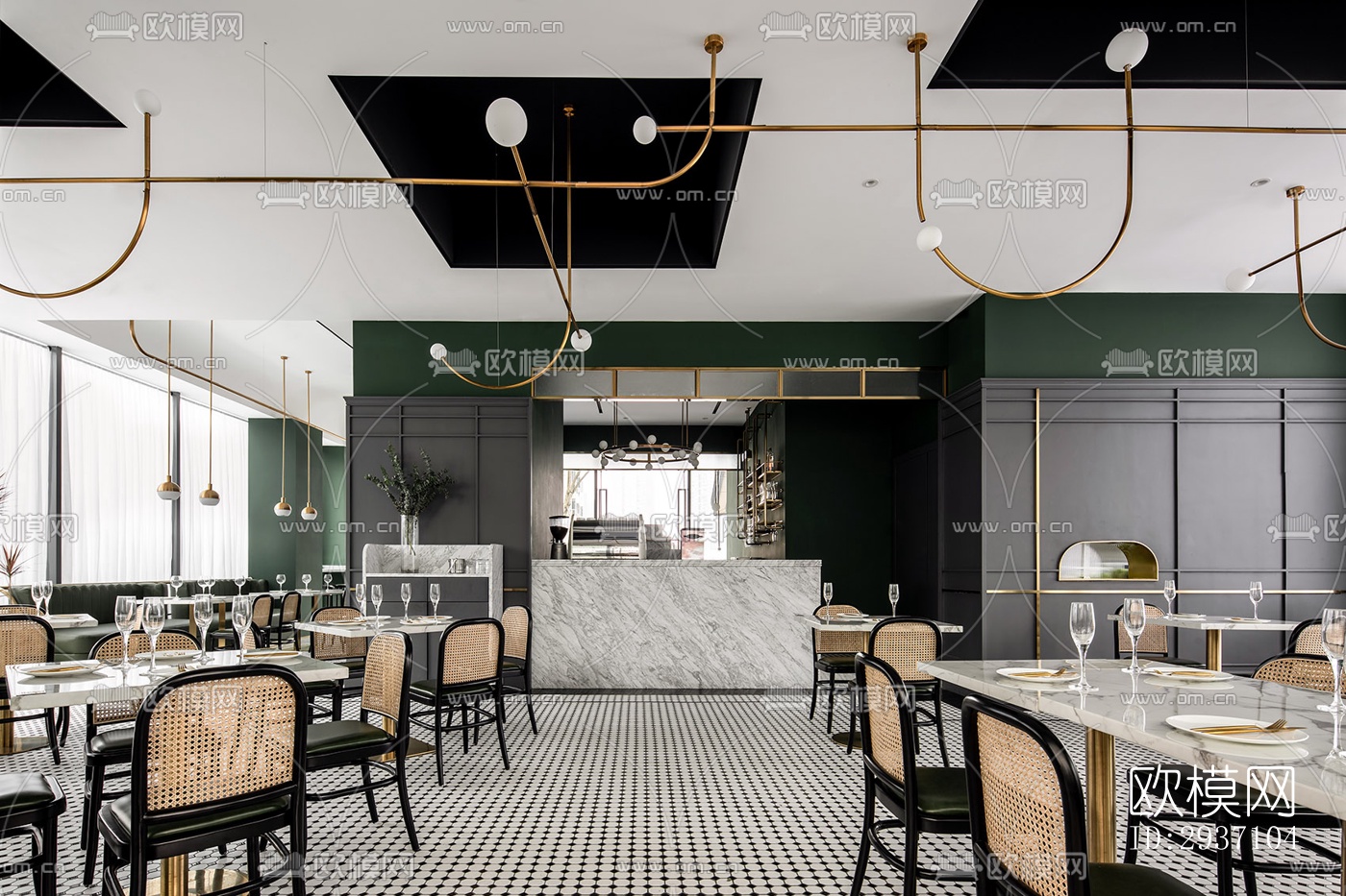 东南亚西餐厅效果图下载（渲染图20）