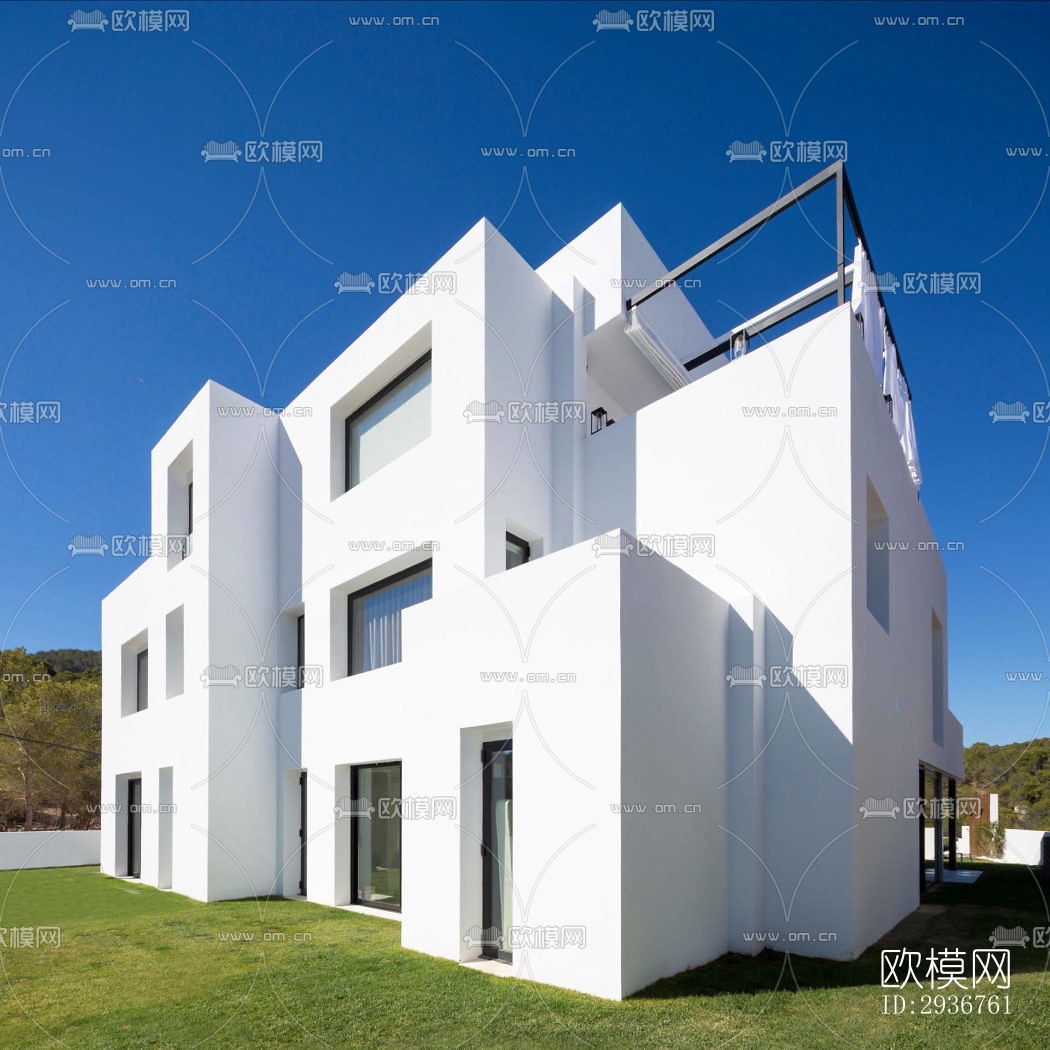 现代居住建筑效果图下载（渲染图12）