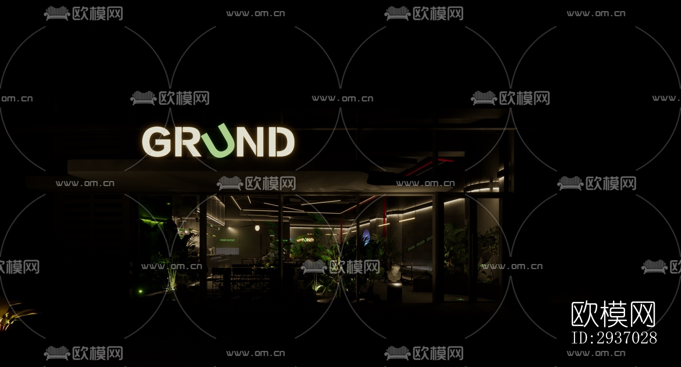 工业风咖啡奶茶效果图下载（渲染图7）