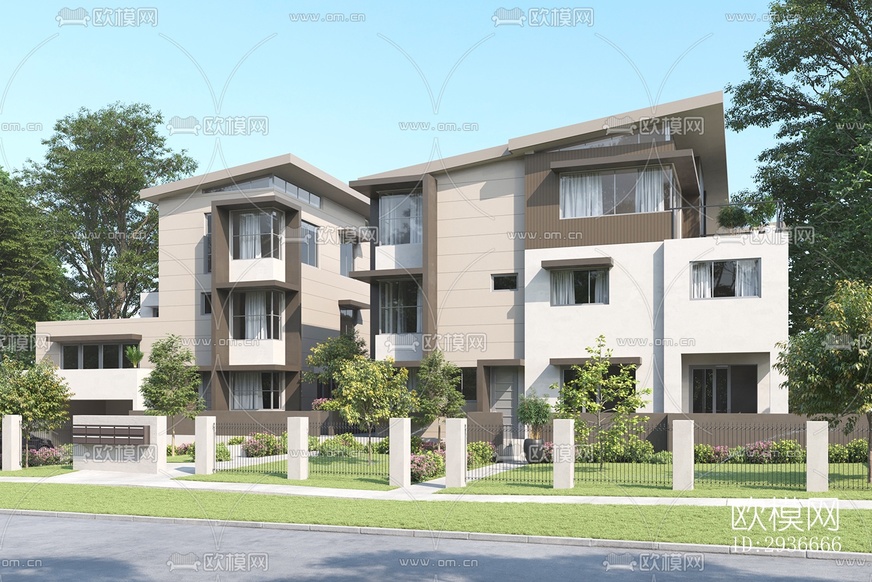 現(xiàn)代居住建筑效果圖下載(渲染圖19)