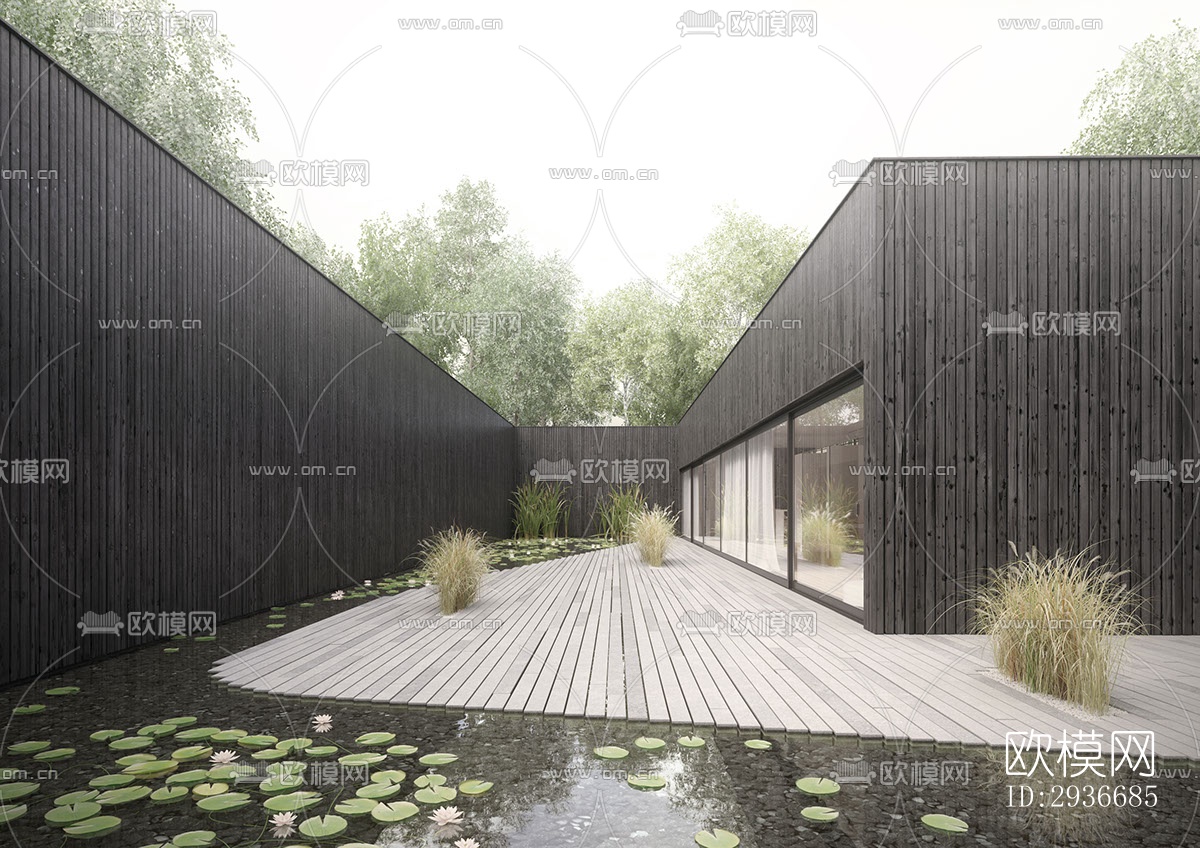 现代居住建筑效果图下载（渲染图15）