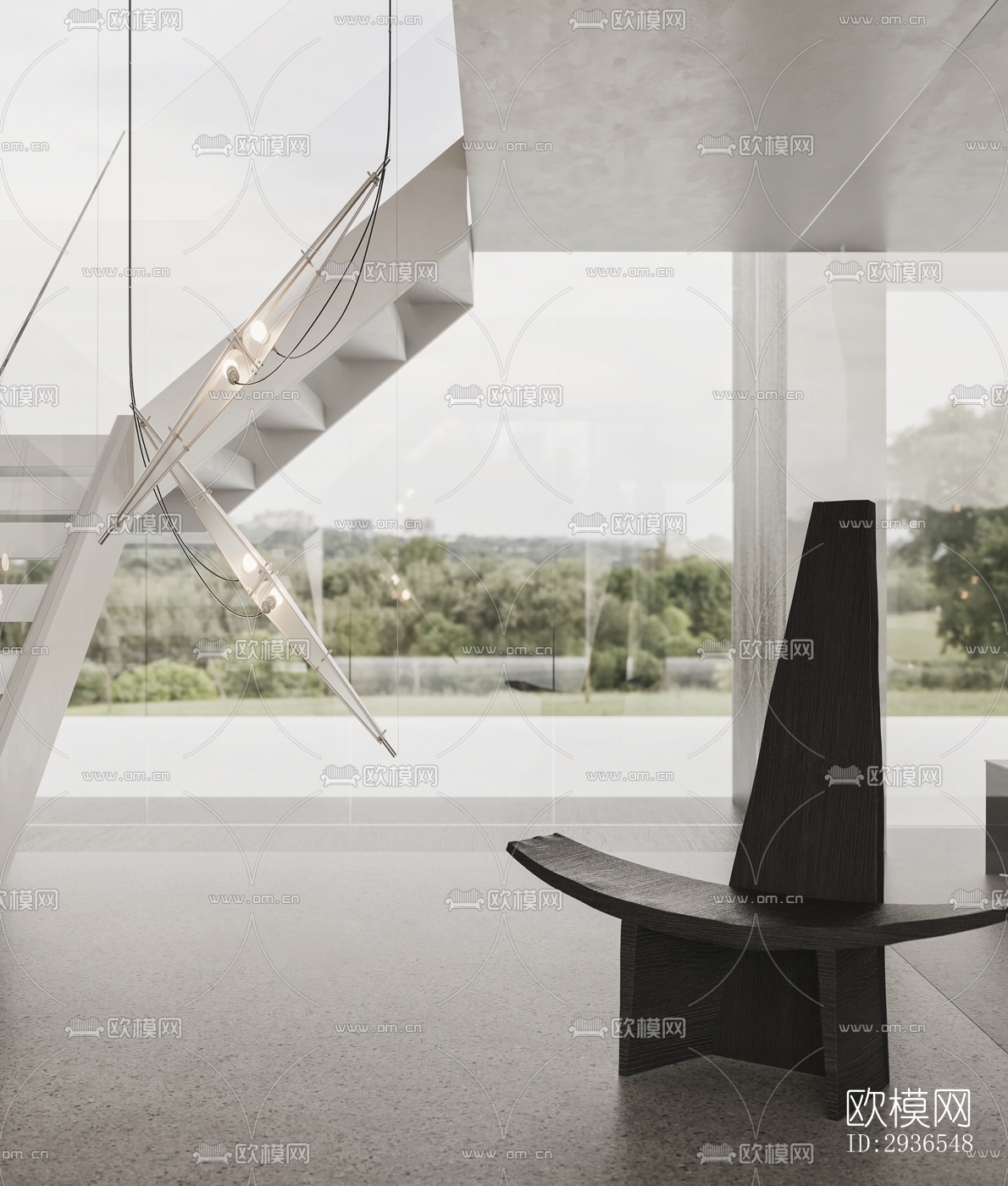 现代商务大堂效果图下载（渲染图6）