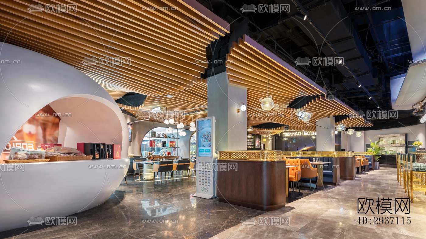 后现代西餐厅效果图下载（渲染图7）