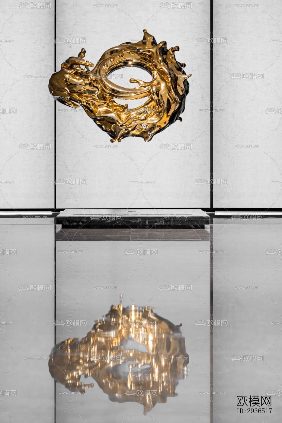 现代办公区效果图下载（渲染图1）