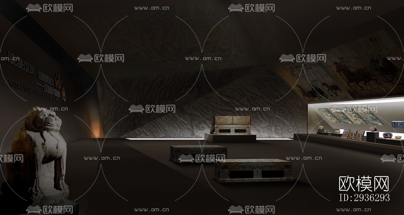 新中式美术博物馆效果图下载（渲染图4）