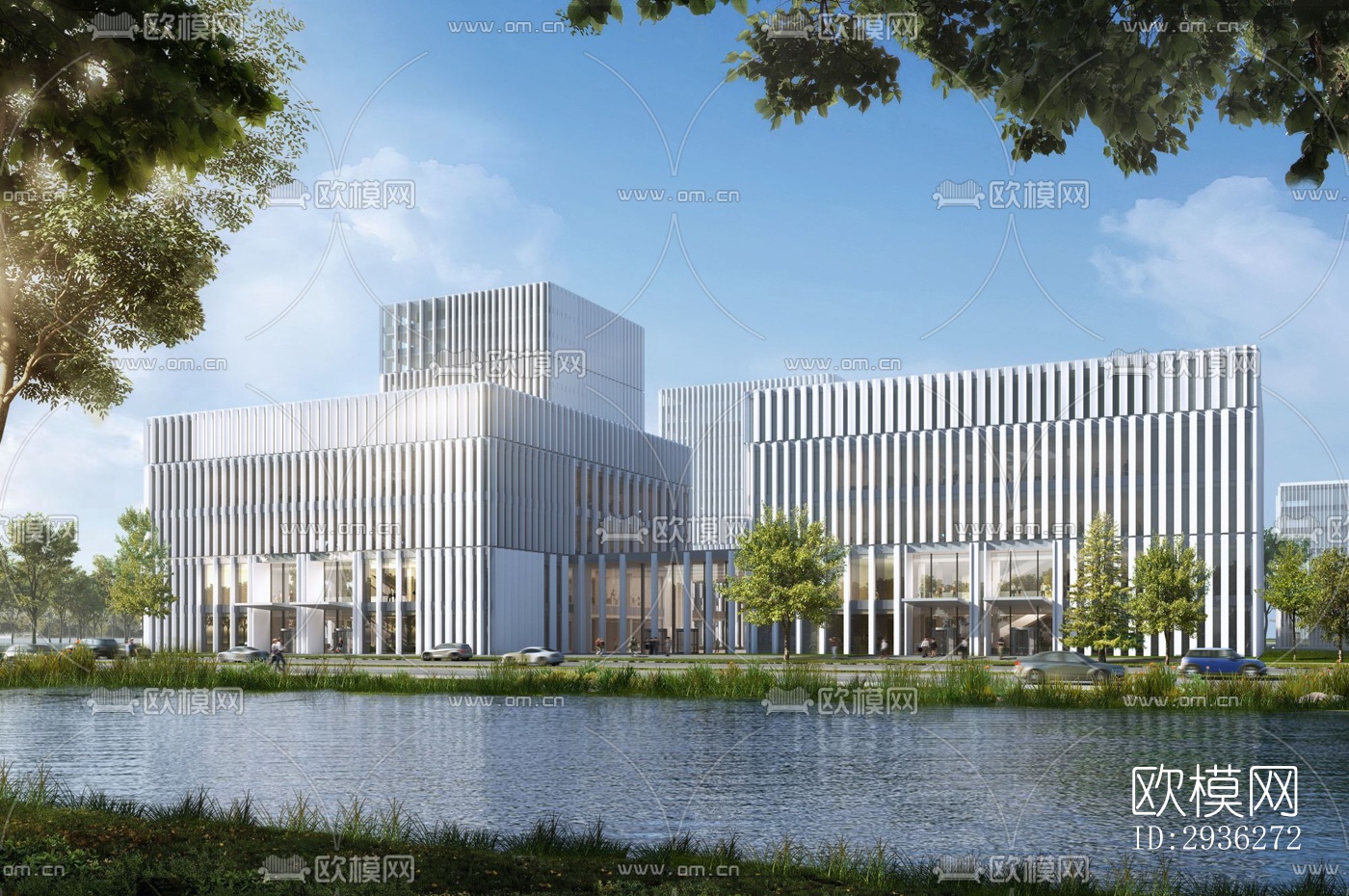 新中式美术博物馆效果图下载（渲染图15）