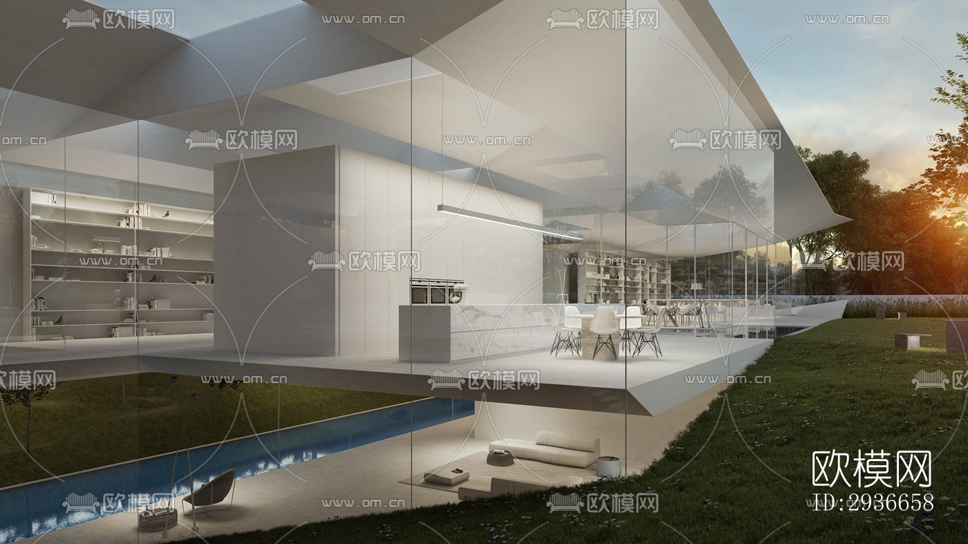 现代居住建筑效果图下载（渲染图13）