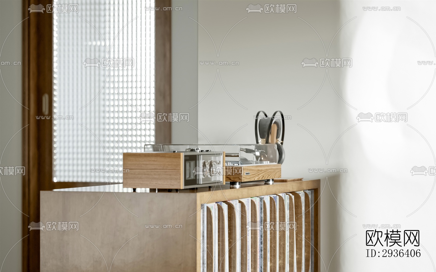 中古风办公区效果图下载（渲染图12）