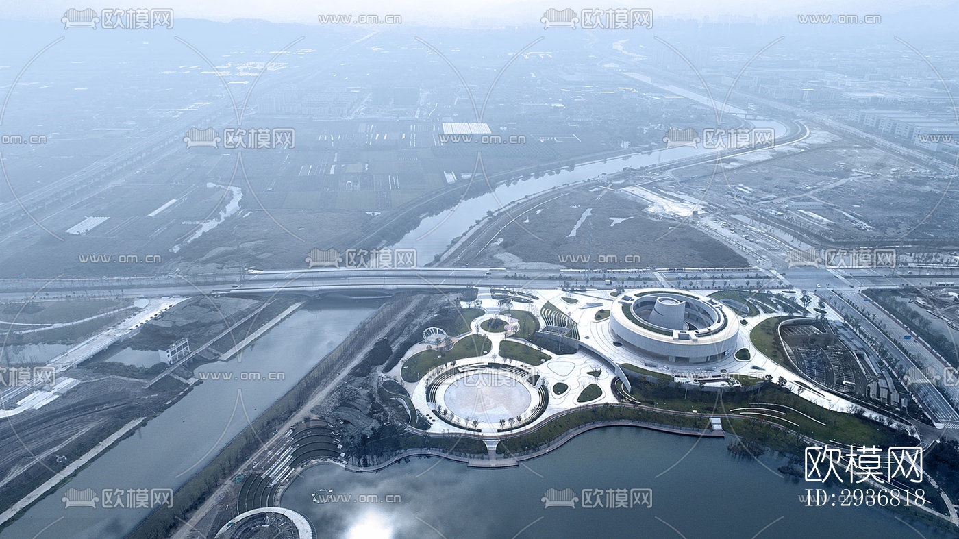 现代文体建筑效果图下载（渲染图1）