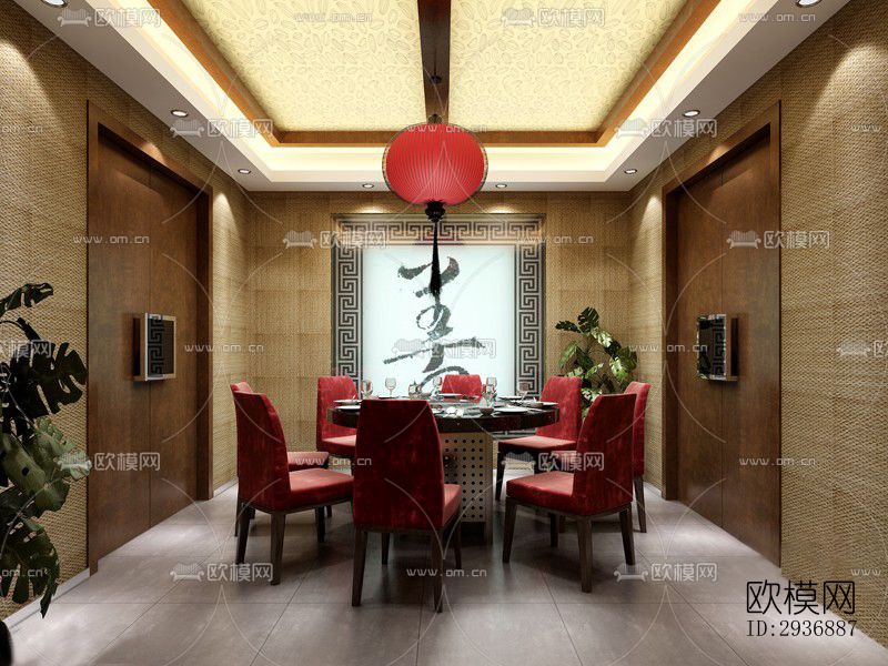 中式中餐厅效果图下载（渲染图7）