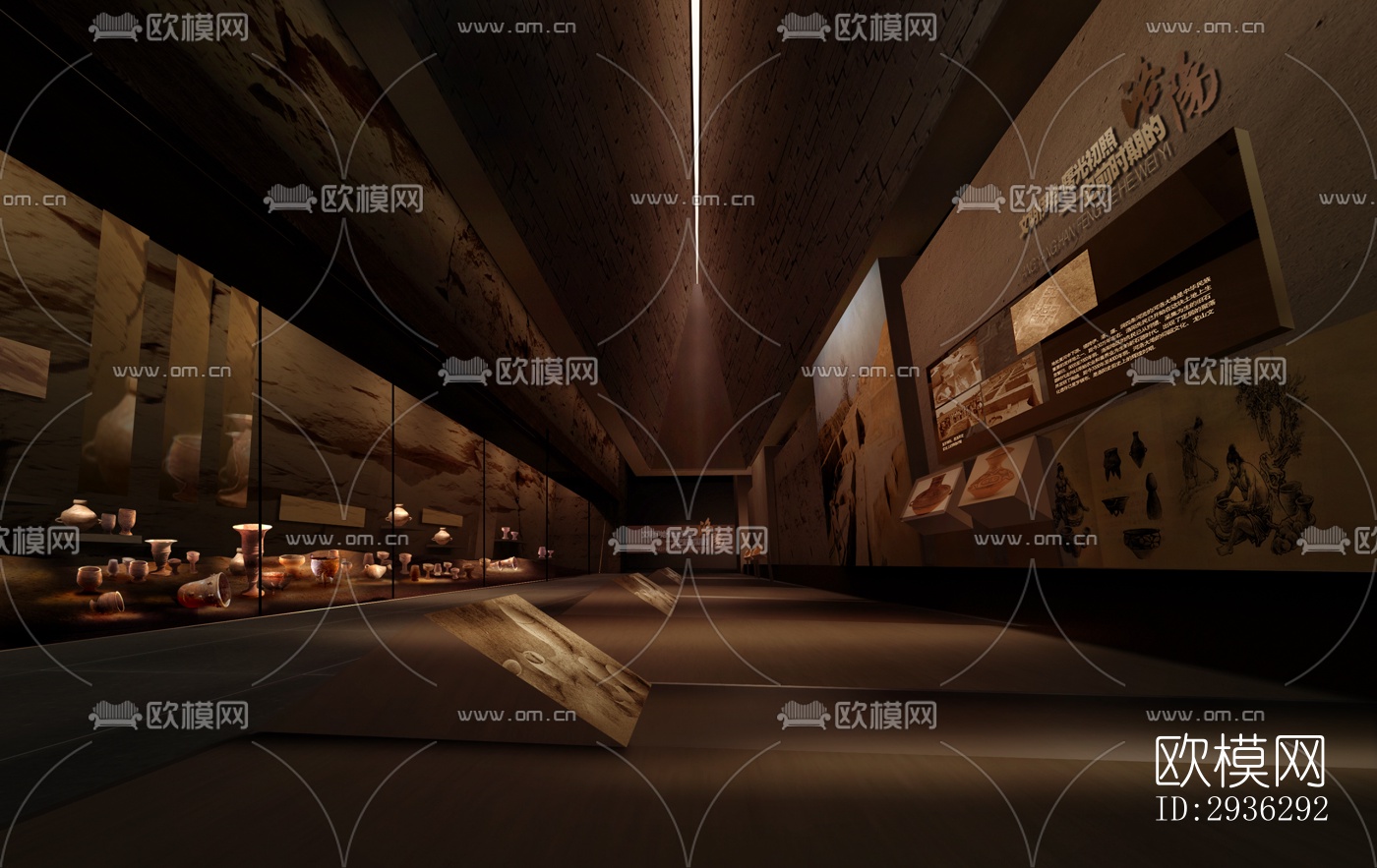 新中式美术博物馆效果图下载（渲染图1）