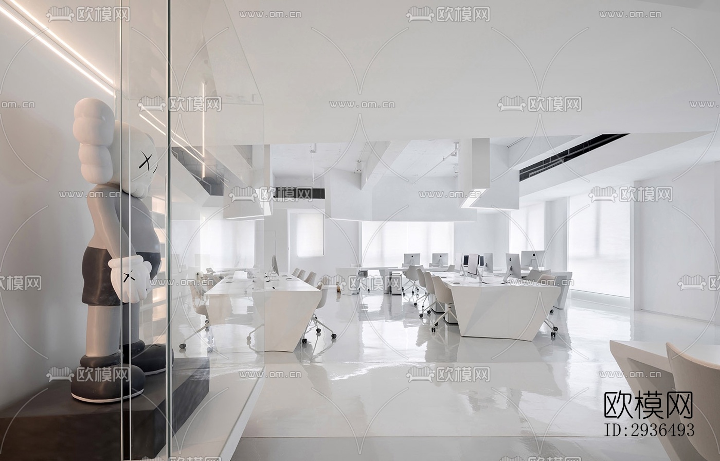 现代办公区效果图下载（渲染图8）