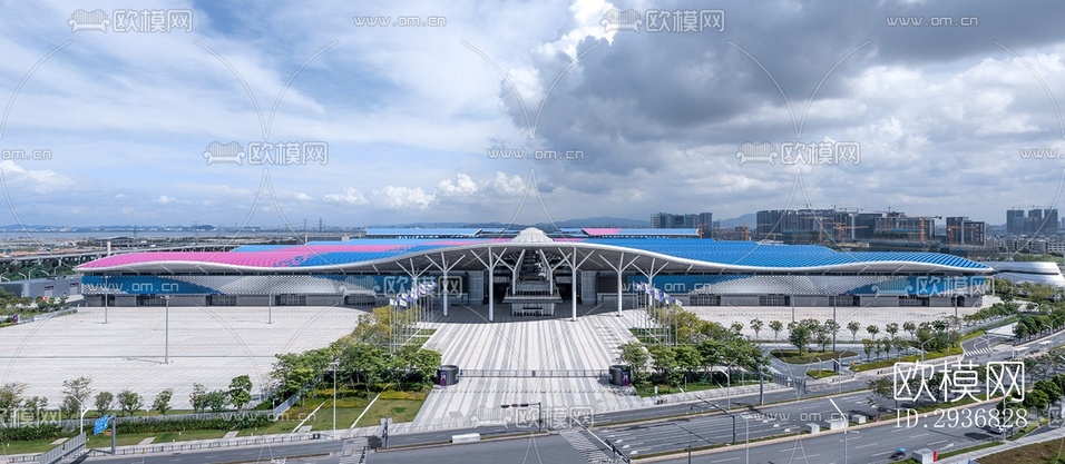 現(xiàn)代文體建筑效果圖下載(渲染圖11)