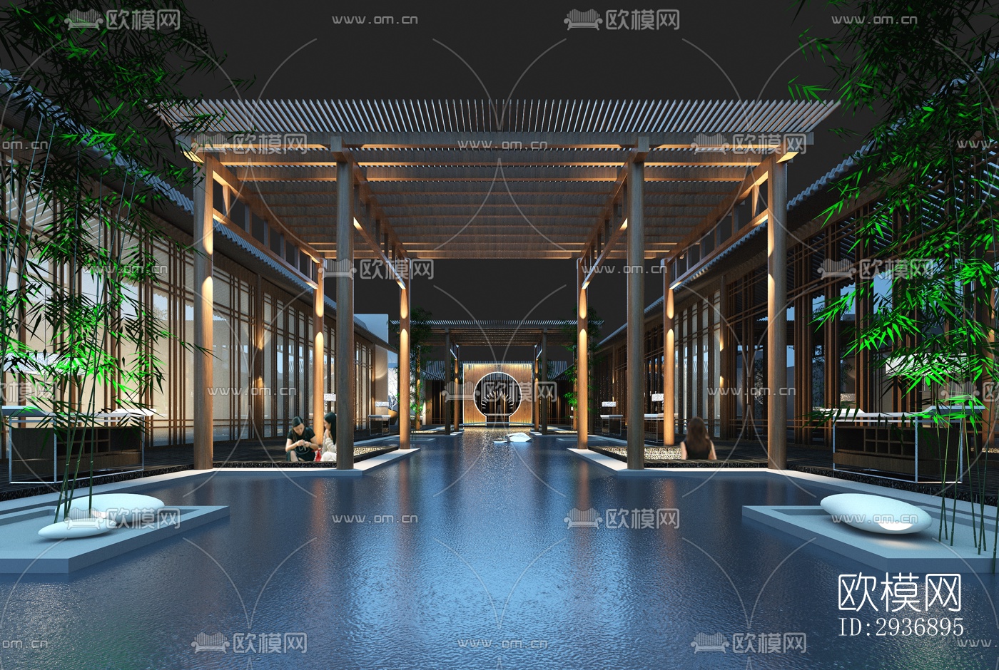 中式中餐厅效果图下载（渲染图9）