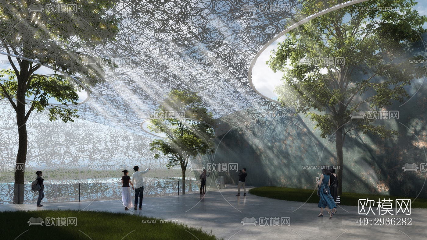 新中式美术博物馆效果图下载（渲染图14）