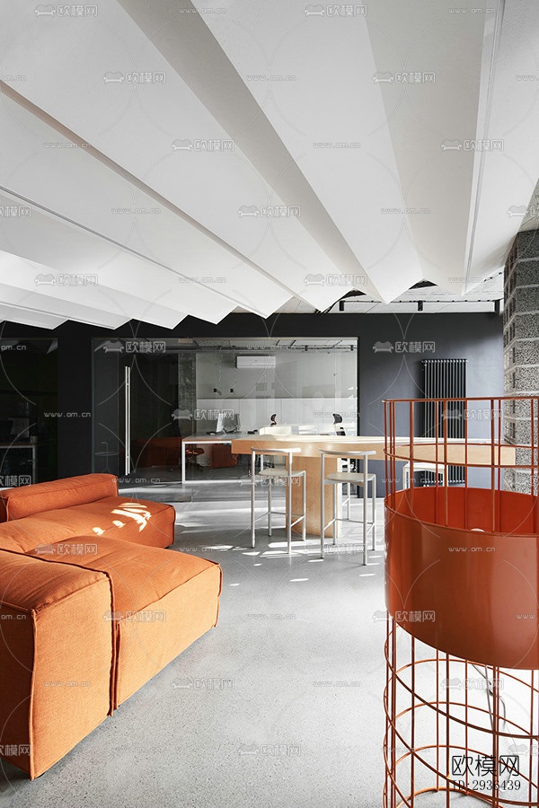 工业风办公区效果图下载（渲染图12）