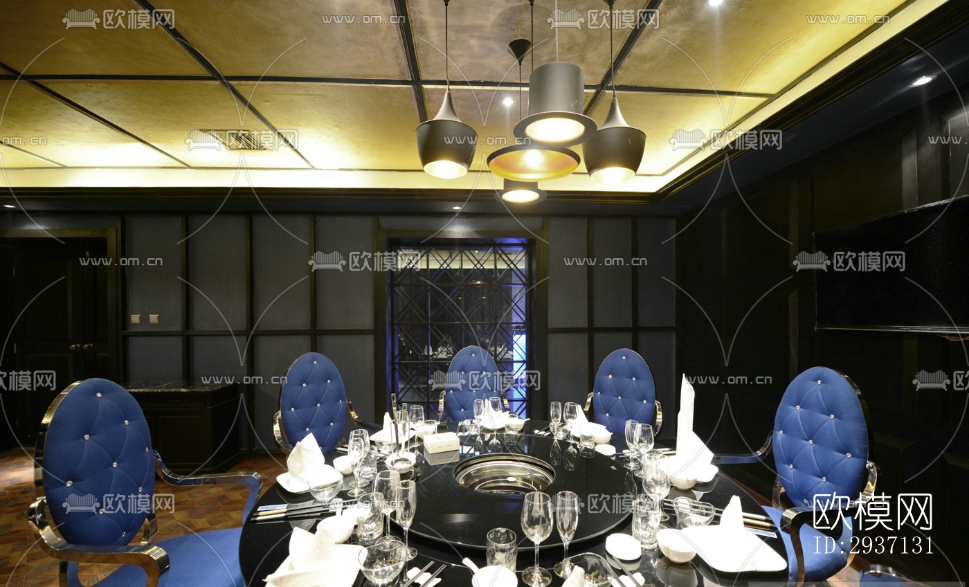 欧式西餐厅效果图下载（渲染图19）