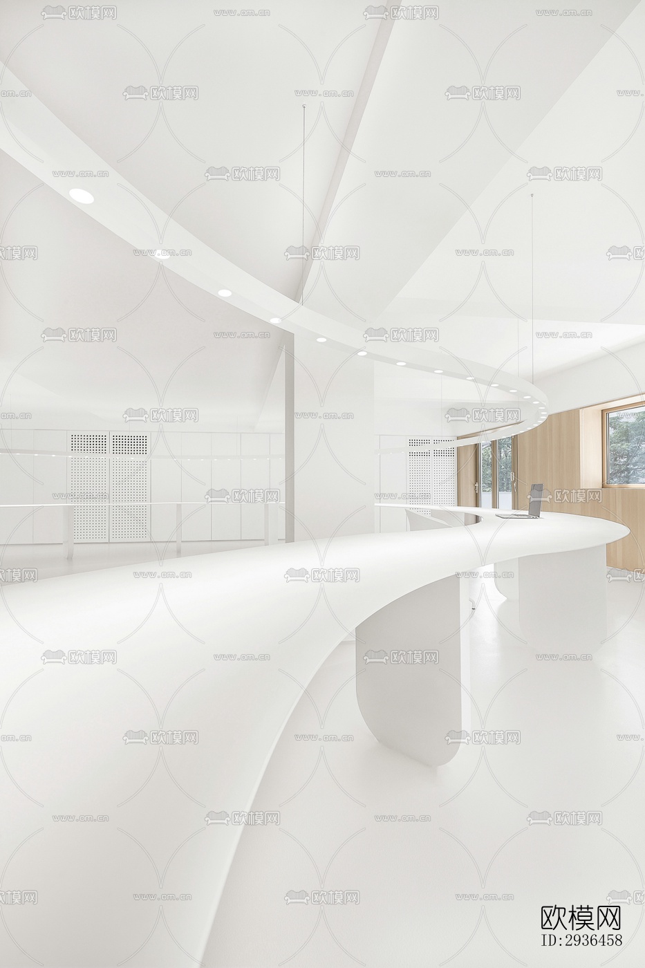 现代办公区效果图下载（渲染图9）