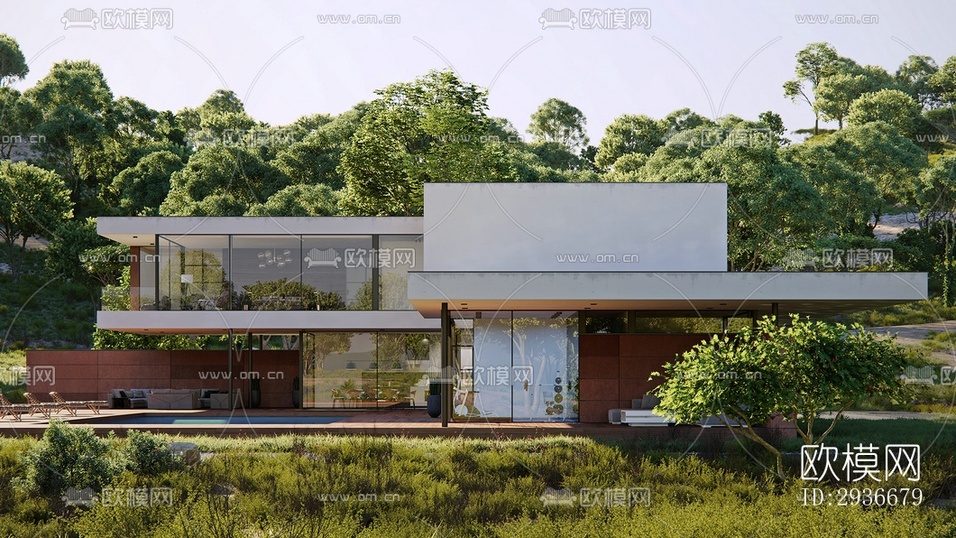 現(xiàn)代居住建筑效果圖下載(渲染圖12)