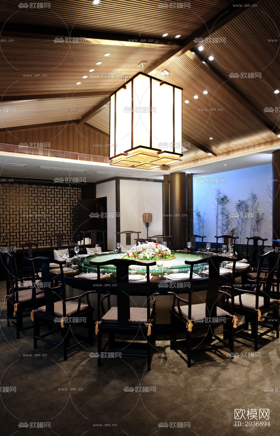 中式中餐厅效果图下载（渲染图18）