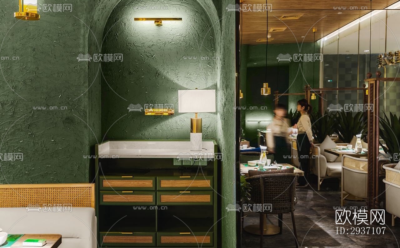 东南亚西餐厅效果图下载（渲染图2）