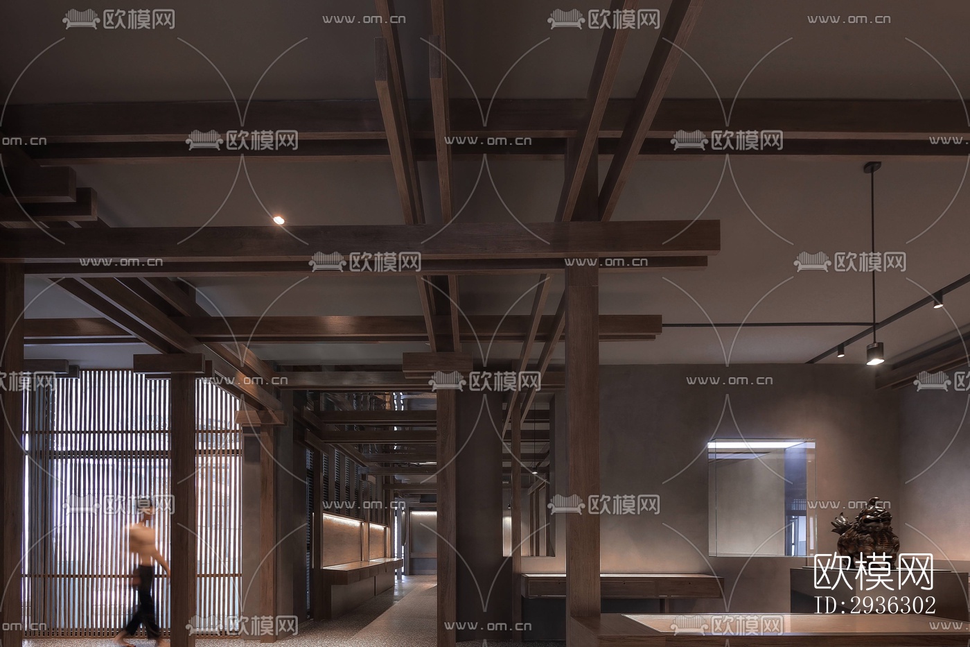 新中式美术博物馆效果图下载（渲染图1）