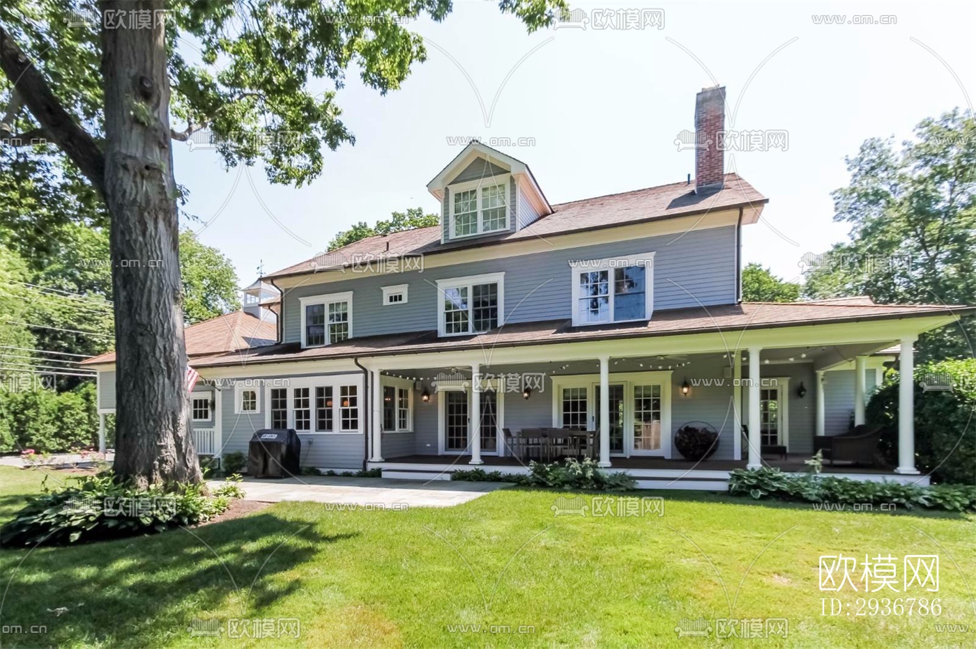 美式居住建筑效果图下载（渲染图10）