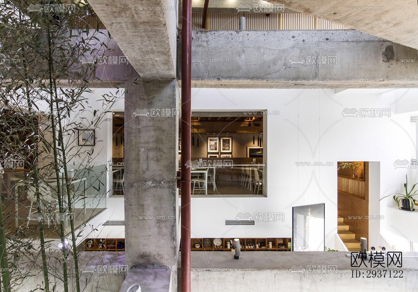 工业风西餐厅效果图下载（渲染图9）