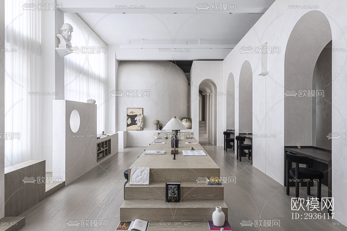 侘寂办公区效果图下载（渲染图6）