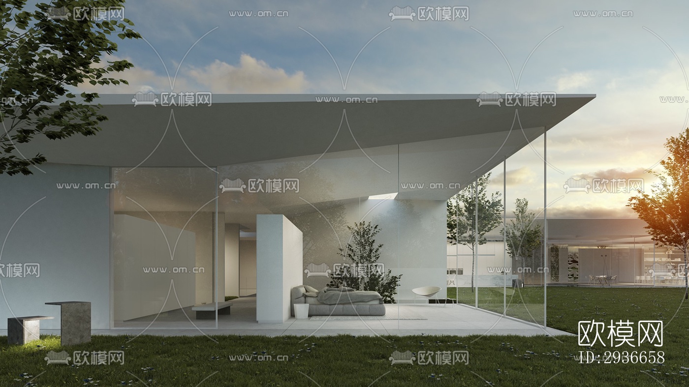 现代居住建筑效果图下载（渲染图12）