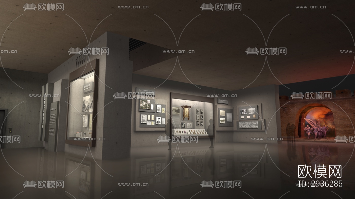 新中式美术博物馆效果图下载（渲染图3）