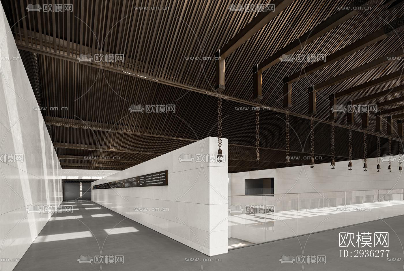 新中式美术博物馆效果图下载（渲染图15）