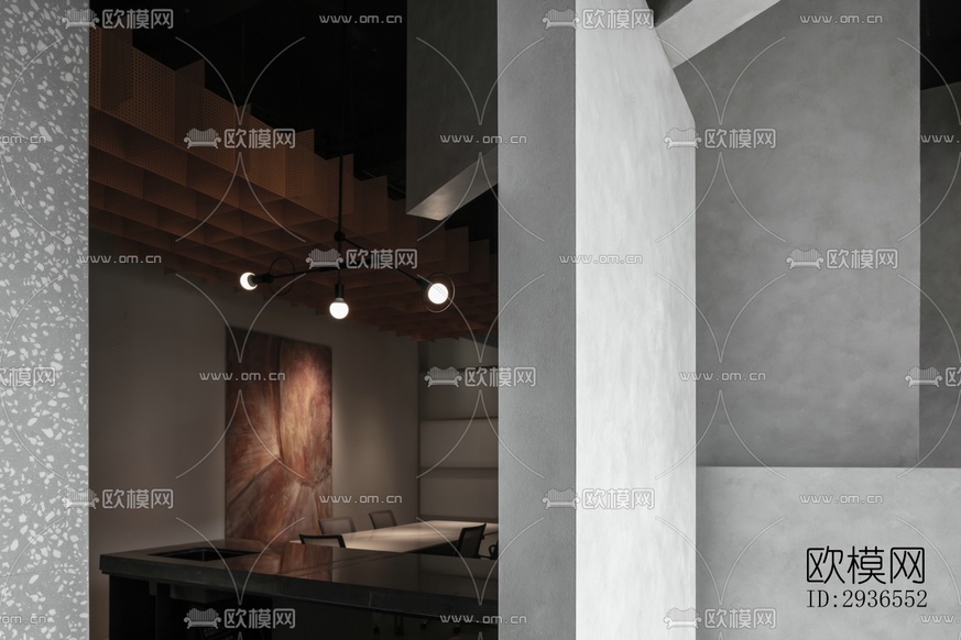 侘寂經(jīng)理室效果圖下載(渲染圖1)