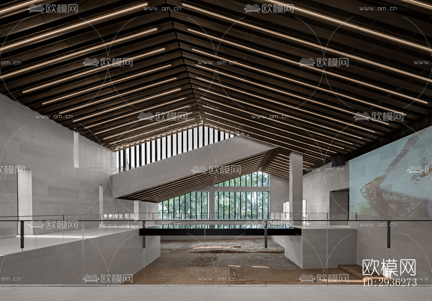 新中式美术博物馆效果图下载（渲染图2）