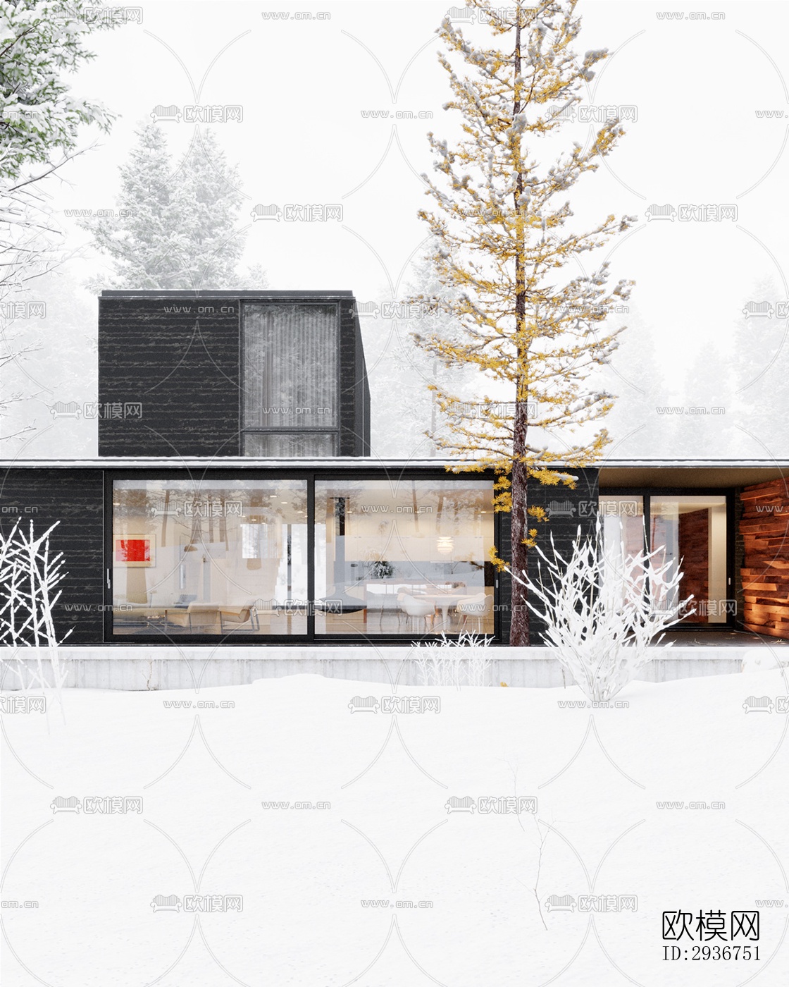 现代居住建筑效果图下载（渲染图16）