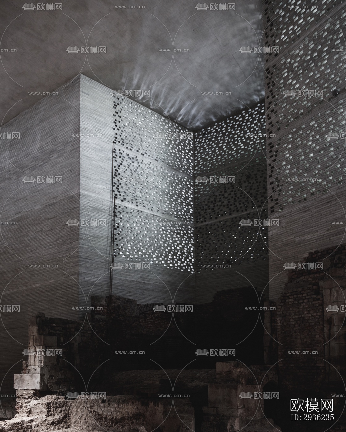 中古风美术博物馆效果图下载（渲染图10）