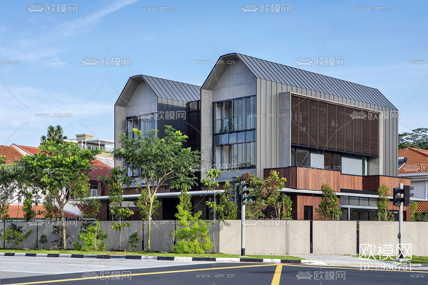 现代居住建筑效果图下载（渲染图3）