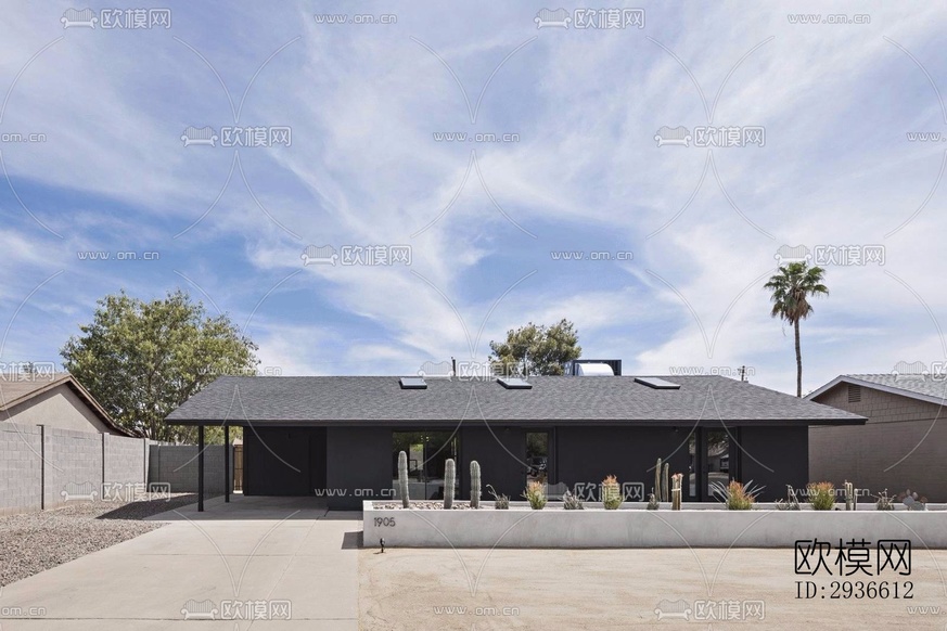 工业风居住建筑效果图下载(渲染图17)