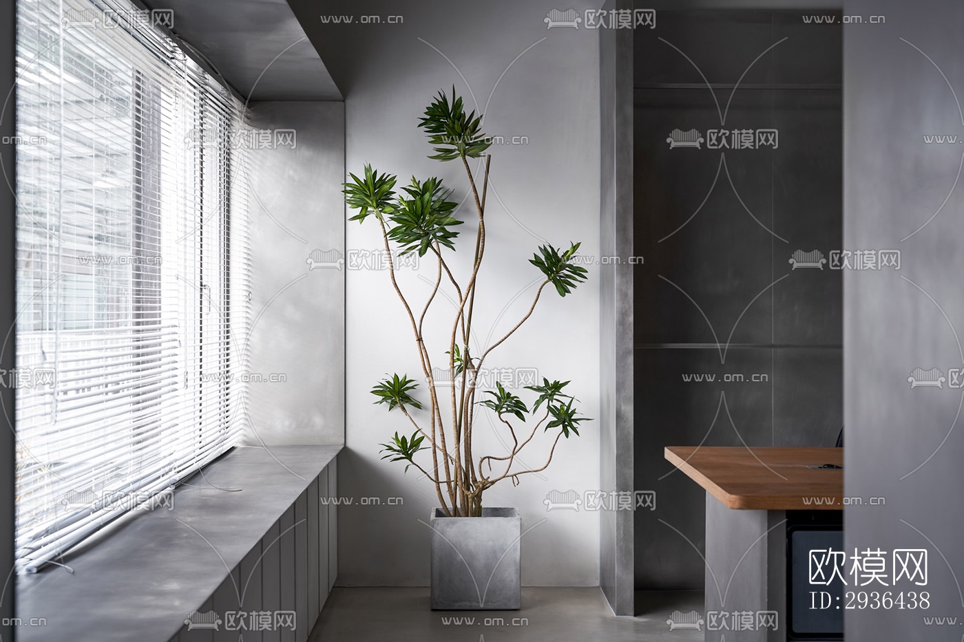 工业风办公区效果图下载（渲染图4）