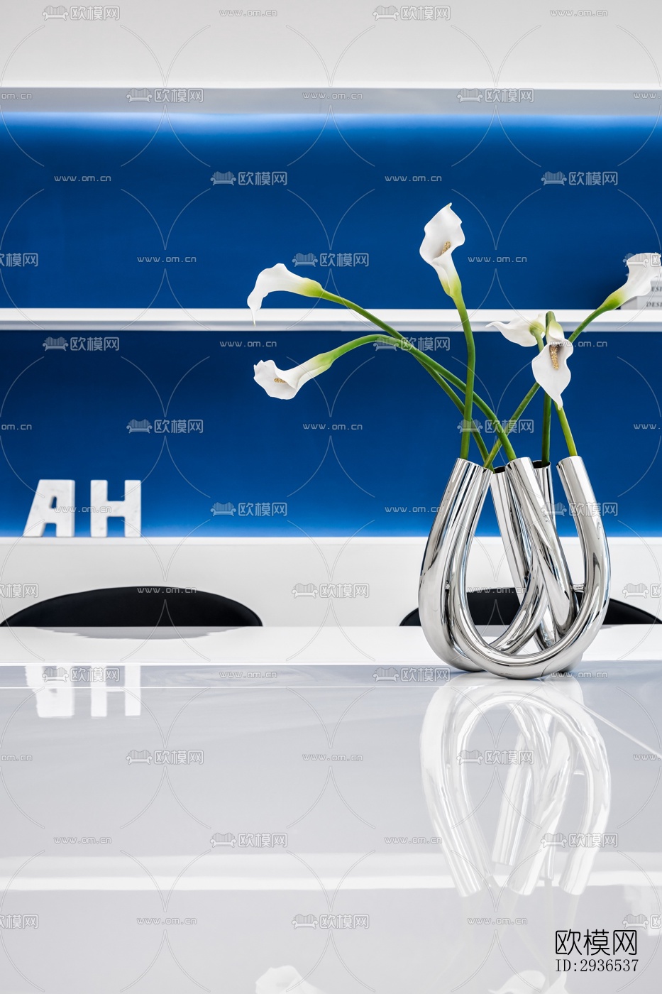 高级灰办公区效果图下载（渲染图14）