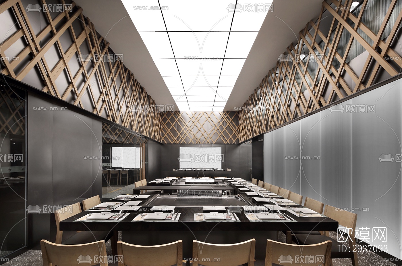 高级灰火锅烤肉效果图下载（渲染图7）