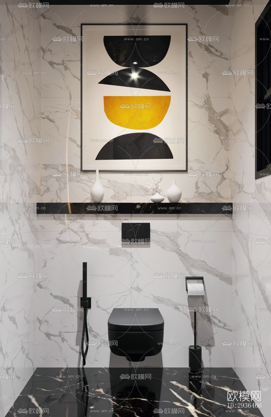 现代办公区效果图下载（渲染图9）