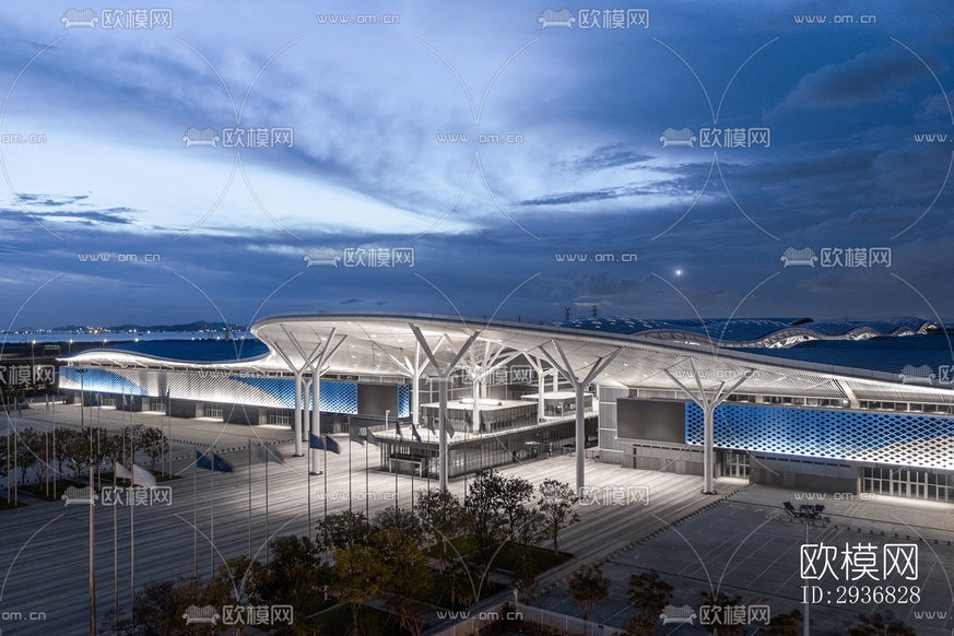 現(xiàn)代文體建筑效果圖下載(渲染圖13)