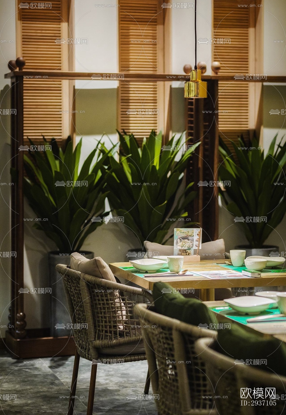 东南亚西餐厅效果图下载（渲染图1）