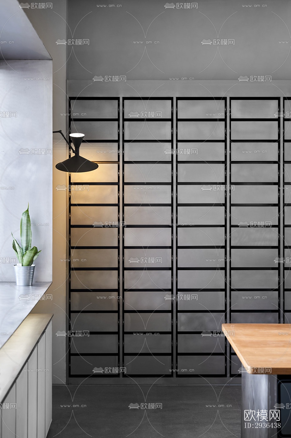 工业风办公区效果图下载（渲染图6）