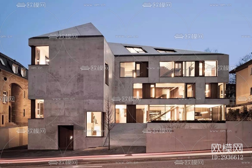 工业风居住建筑效果图下载(渲染图14)