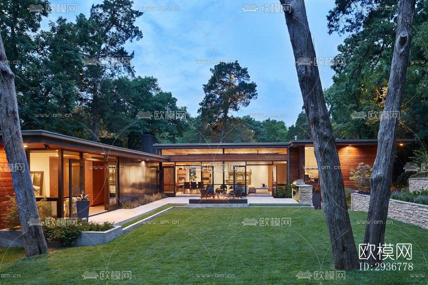 现代居住建筑效果图下载（渲染图12）